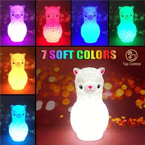 Alpaca Night Light for Kids Portable Rechargeable Llama Night Light Lamp - Picture 5 of 6